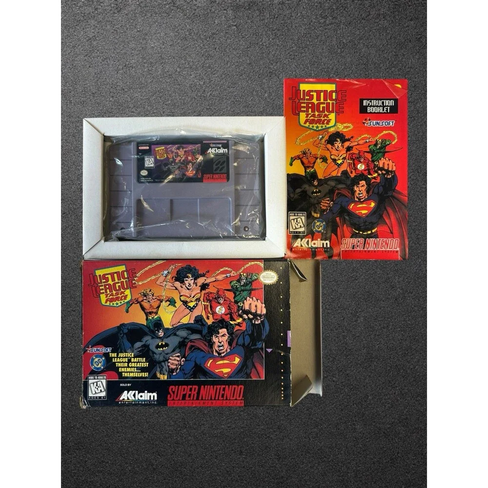 Justice League Task Force (Super Nintendo SNES, 1995) CIB Complete w/ Manual